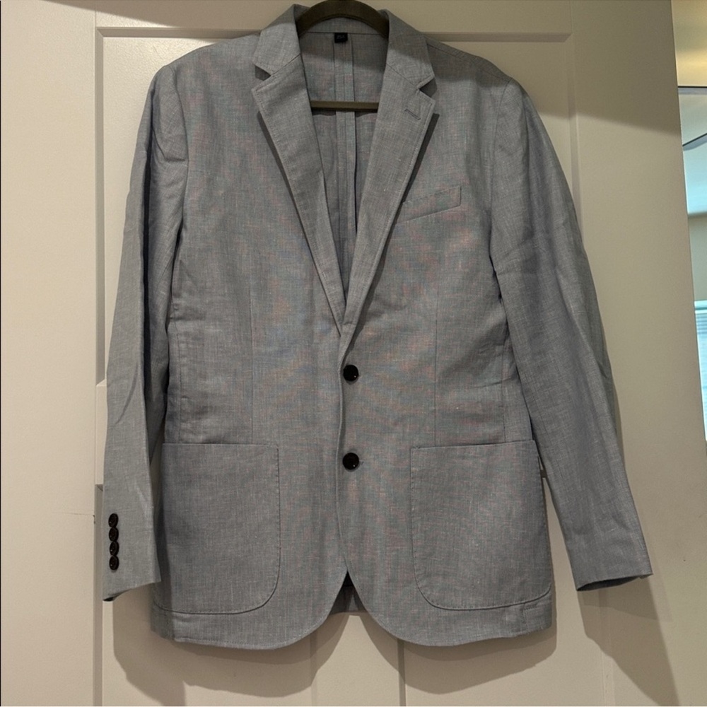 J. Crew Light Blue-Gray Linen Blazer